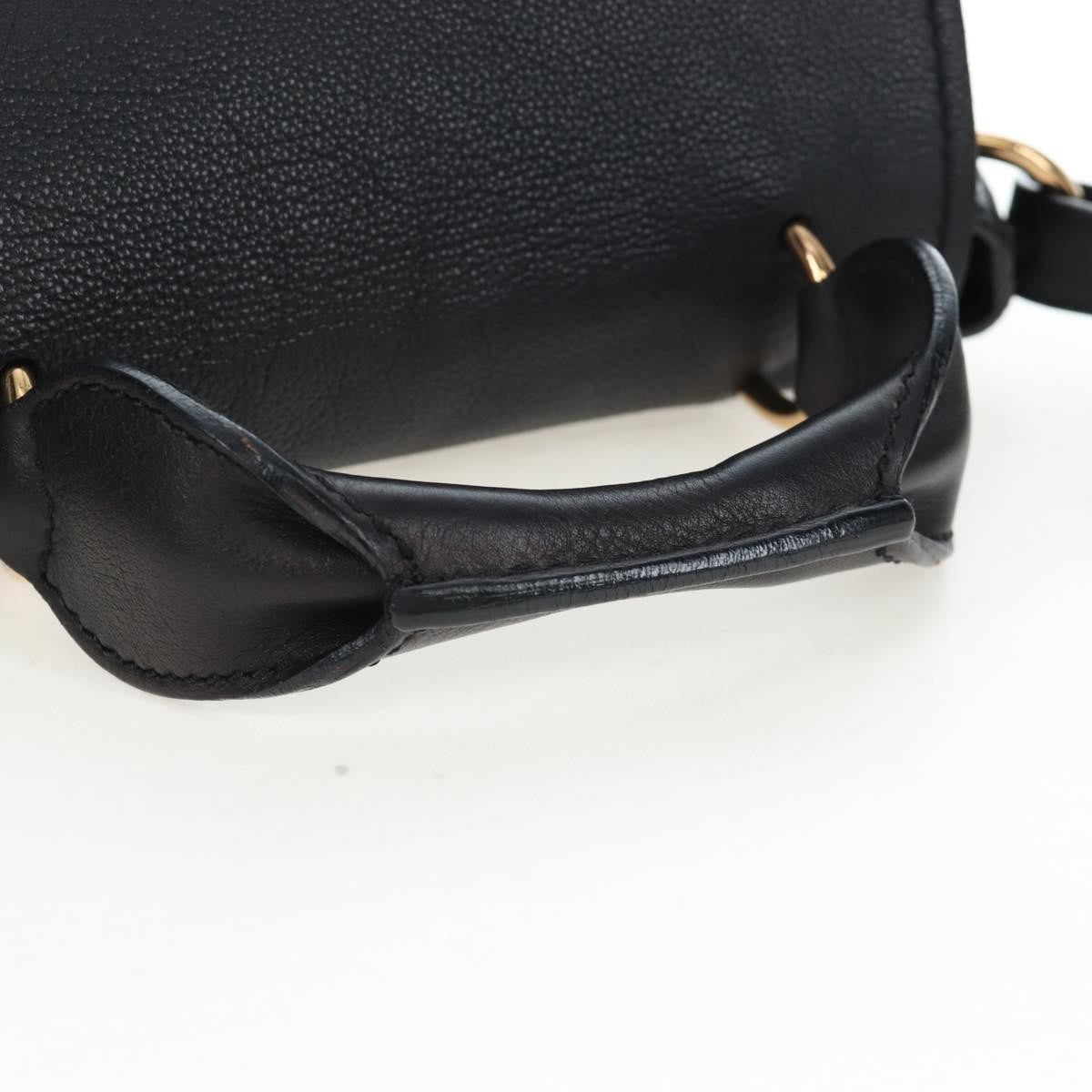 Chloe Elsie Convertible Satchel Leather Black Leather Handbag (Pre-Owned)