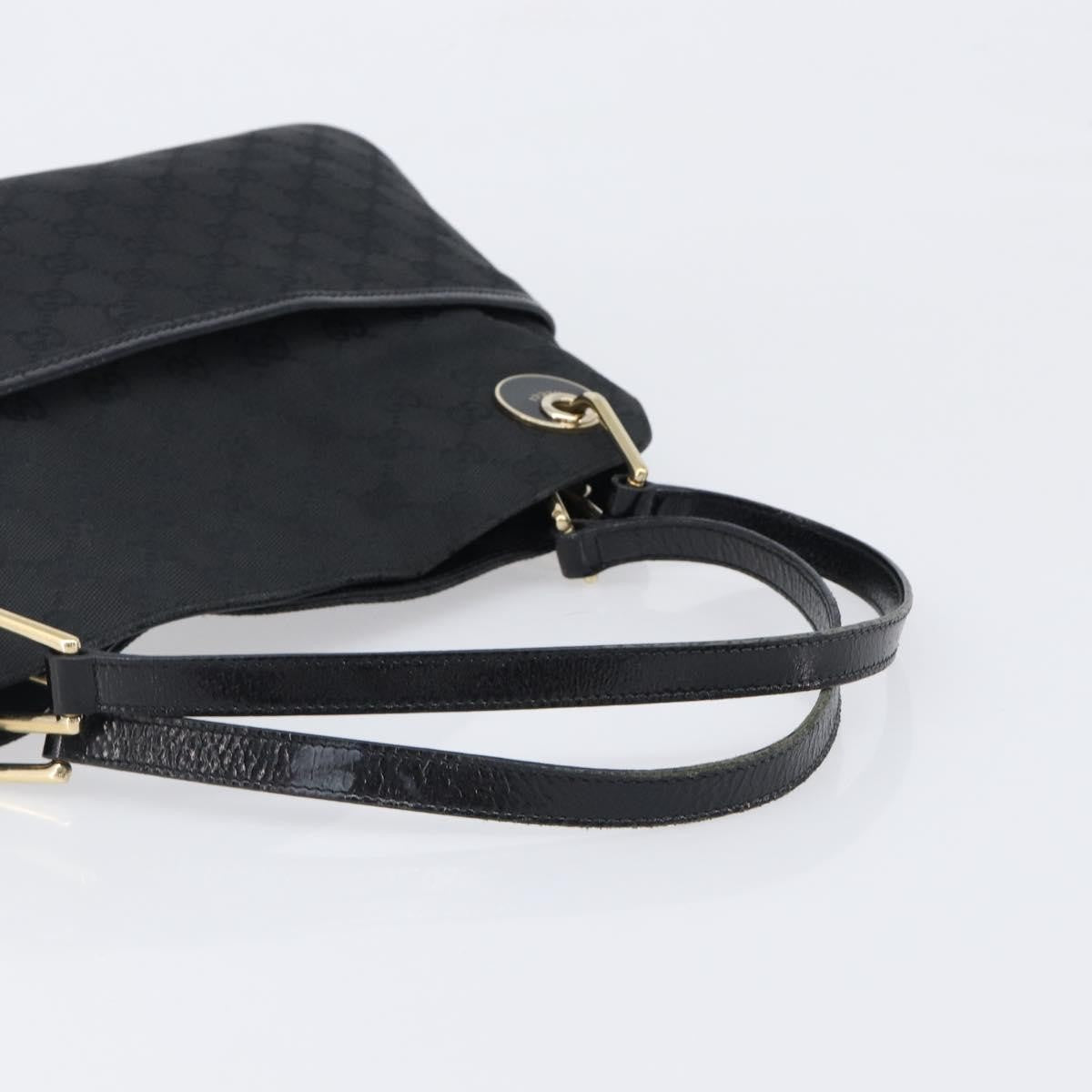 Gucci Twins Tote Gg Canvas With Leather Black Canvas Tote Bag Bag (Pre-Owned)