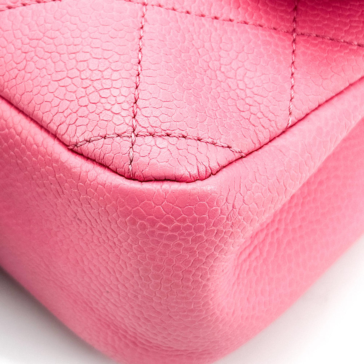 Chanel Classic Square Flap Clutch With Chain Quilted Caviar Pink Calfskin Clutche & Pouche Bag (Pre-Owned)
