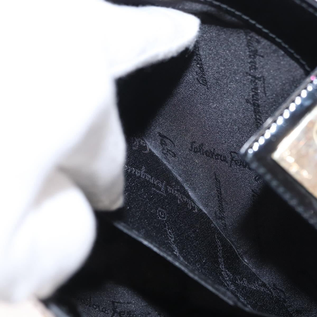 Salvatore Ferragamo Gancini Patent Leather Black Patent_Leather Shoulder Bag Bag (Pre-Owned)