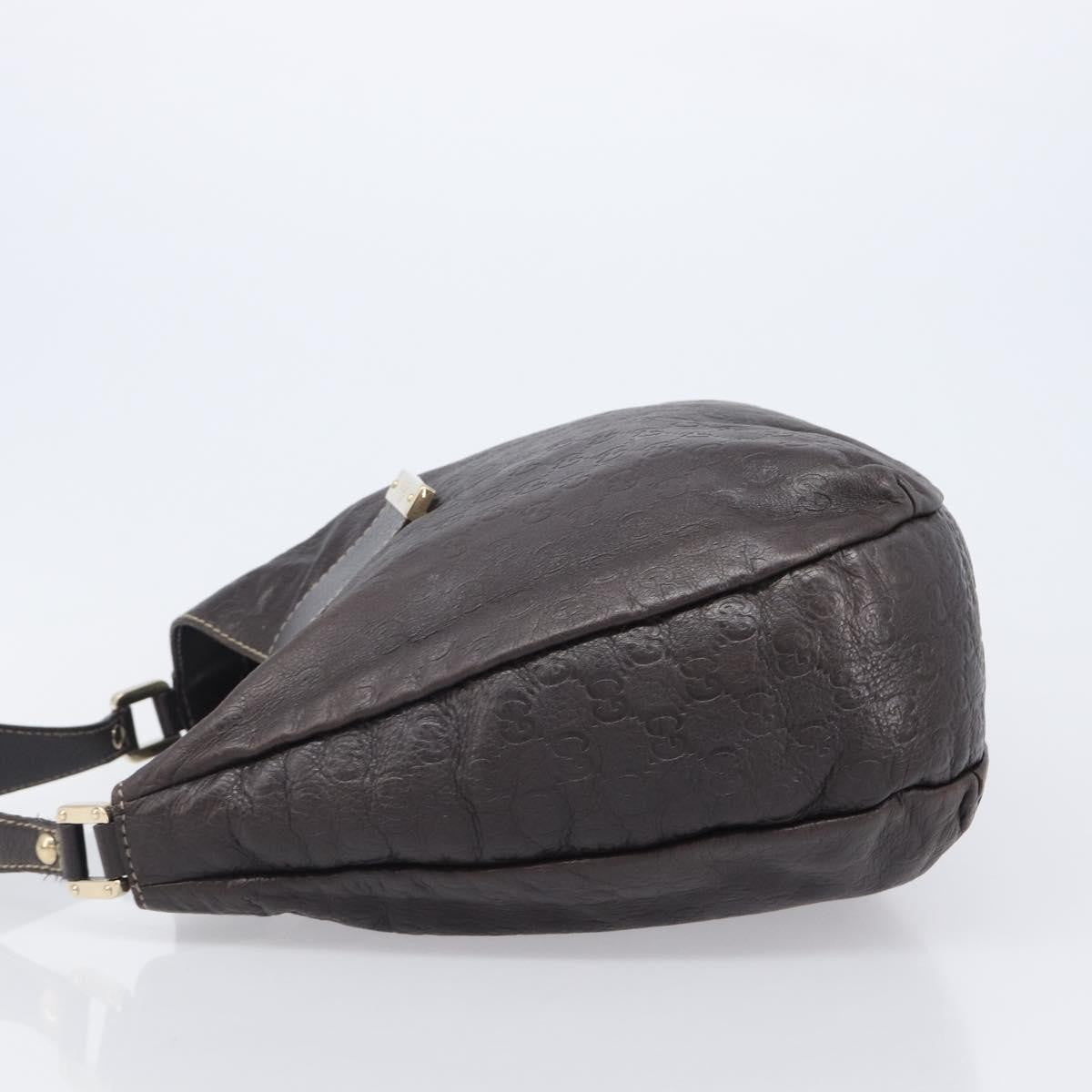 Gucci New Ladies Web Hobo Guccissima Leather Brown Leather Shoulder Bag Bag (Pre-Owned)