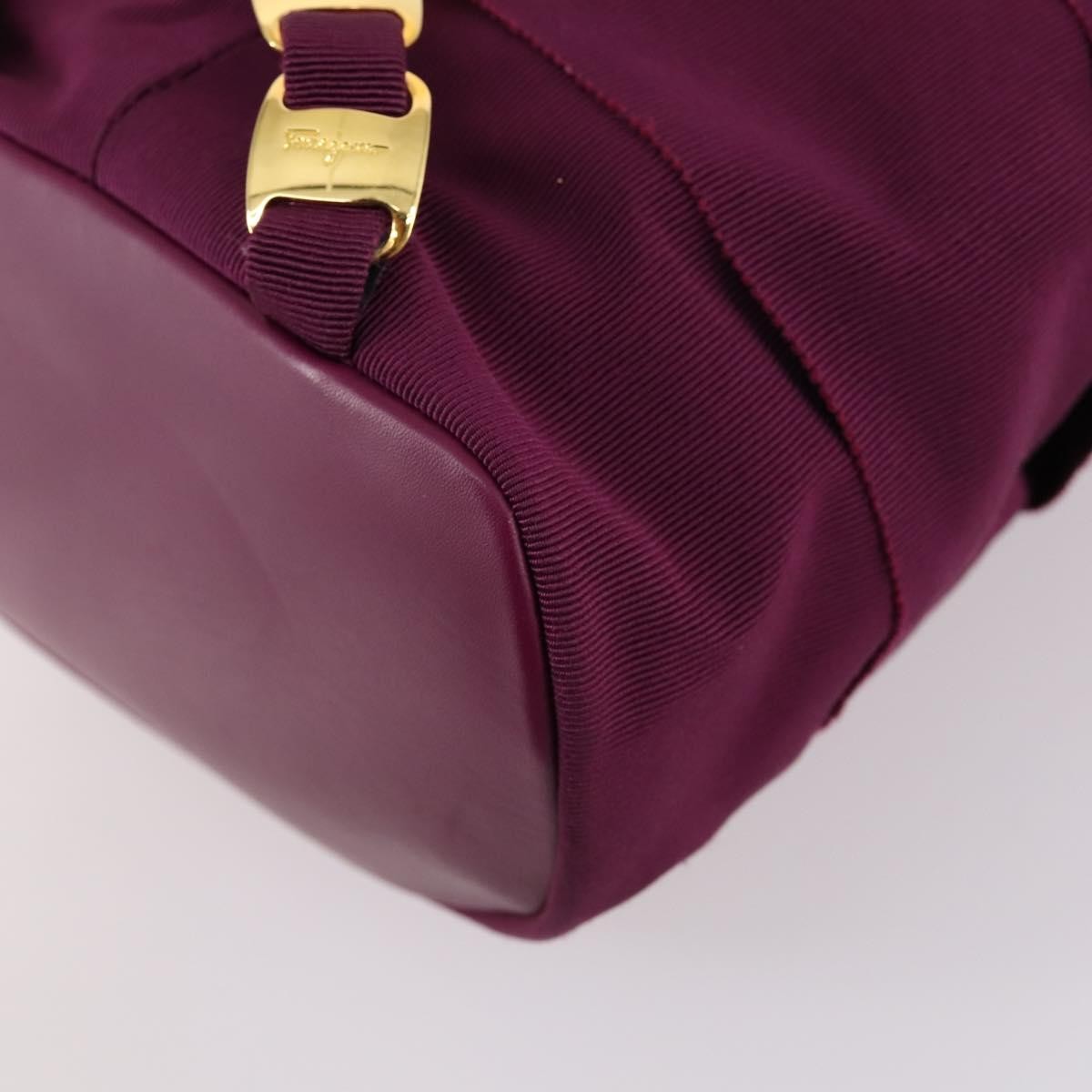 Salvatore Ferragamo Vala Canvas Purple Canvas Backpack Bag (Pre-Owned)