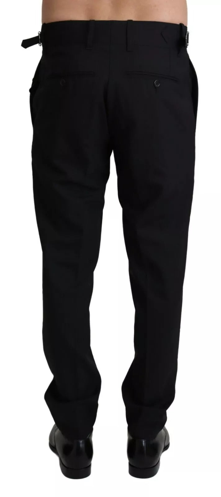 Dolce & Gabbana Black Wool Stretch Dress Trouser Men's Pants