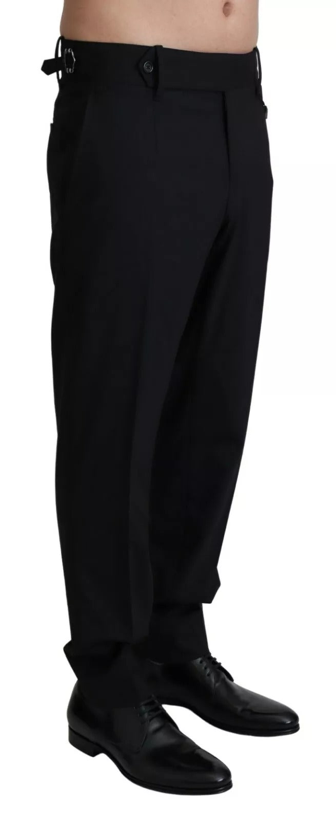Dolce & Gabbana Black Wool Stretch Dress Trouser Men's Pants
