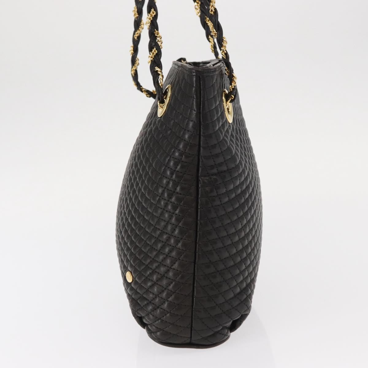 Bally Vintage Chain Quilted Leather Black Leather Shoulder Bag Bag (Pre-Owned)