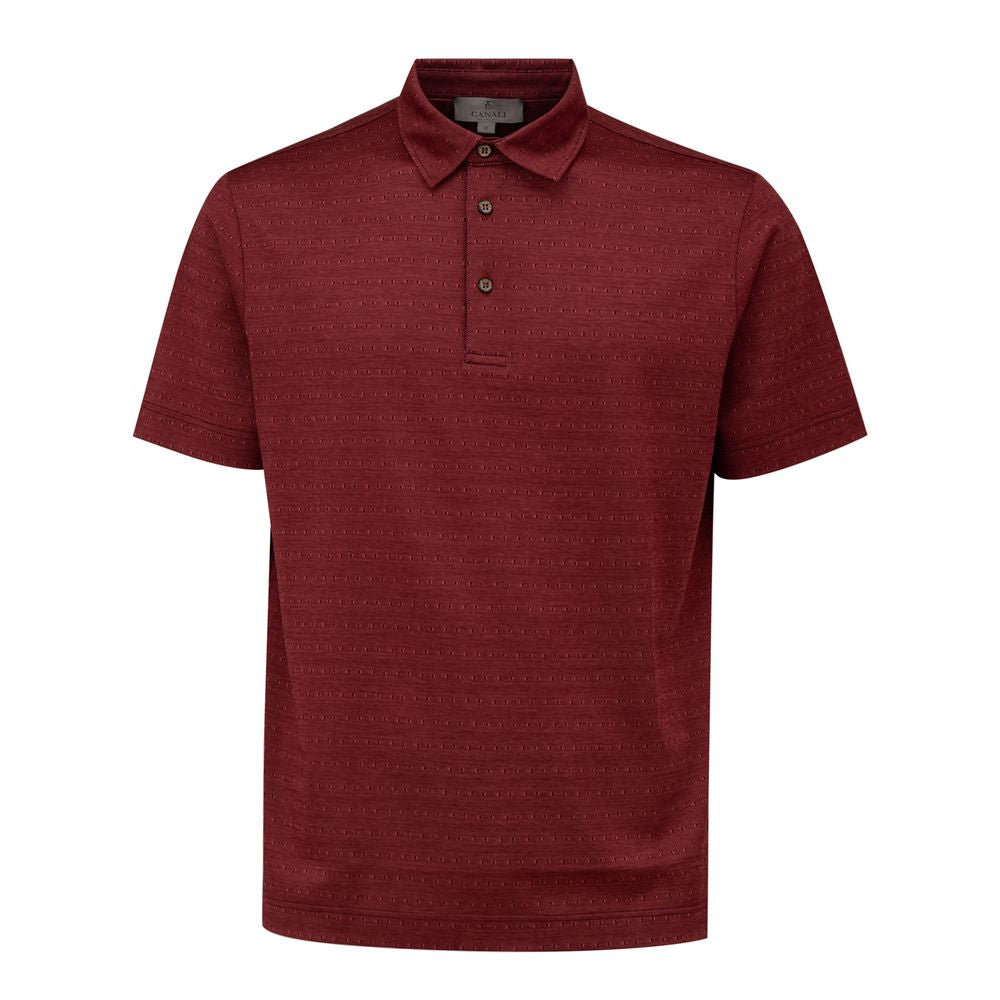 Canali Burgundy Cotton Polo Men's Shirt