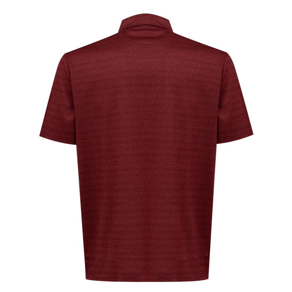 Canali Burgundy Cotton Polo Men's Shirt