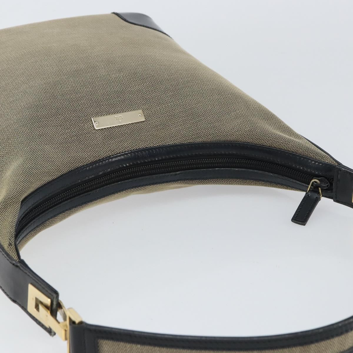 Gucci Zip Hobo Canvas Beige Canvas Shoulder Bag Bag (Pre-Owned)
