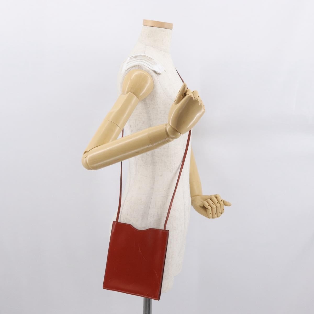 Hermes Onimaitou Leather Red Leather Shoulder Bag Bag (Pre-Owned)