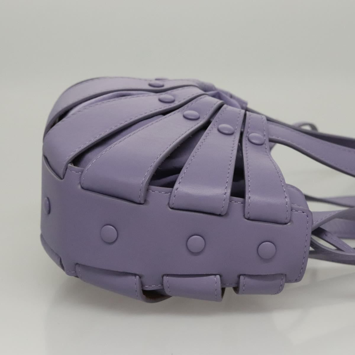 Bottega Veneta Shell Leather Purple Leather Shoulder Bag Bag (Pre-Owned)
