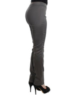 John Galliano Chic Gray Slim-Fit Designer Women's Pants