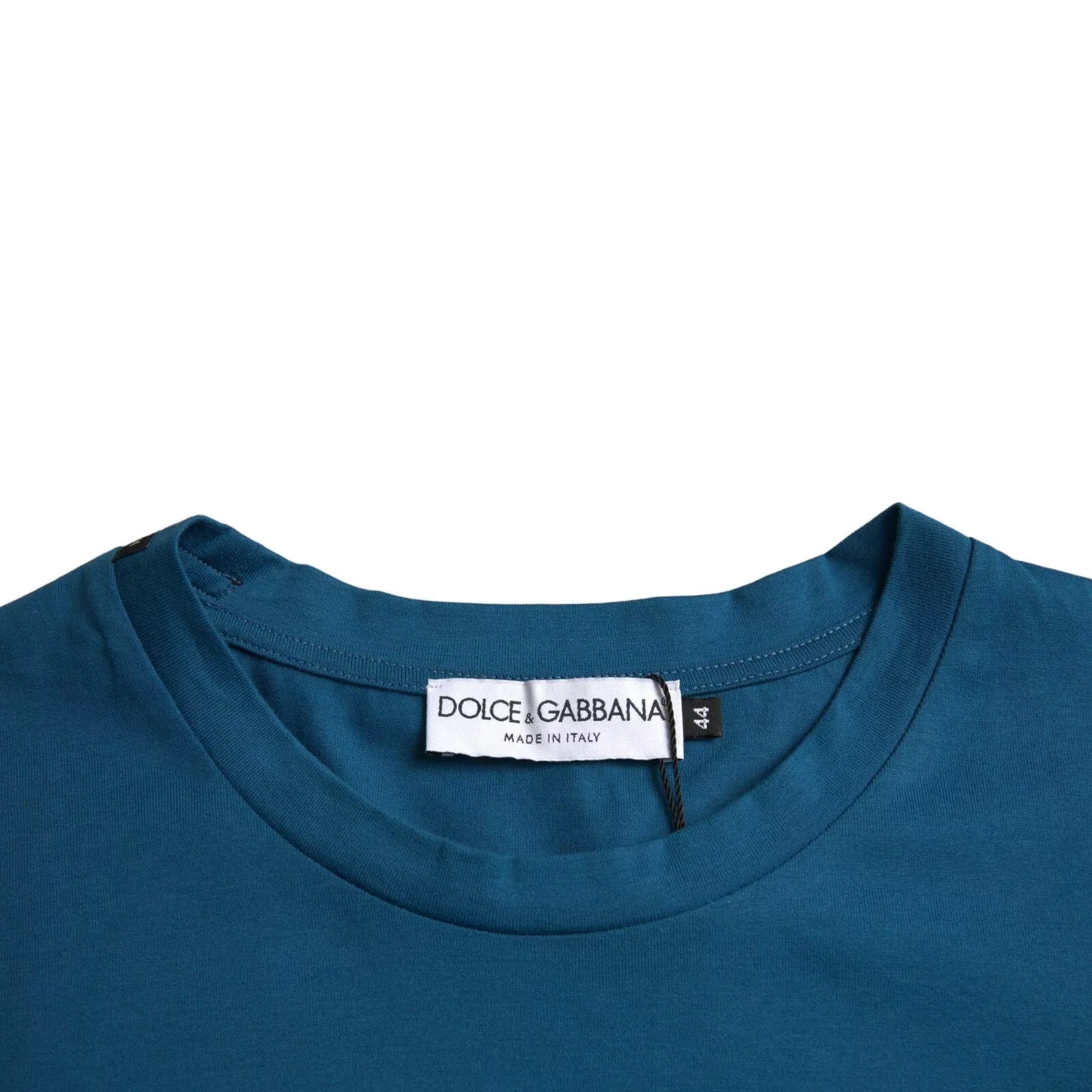 Dolce & Gabbana Blue Logo Cotton Round Neck Short Sleeves Men's T-shirt (Pre-Owned)