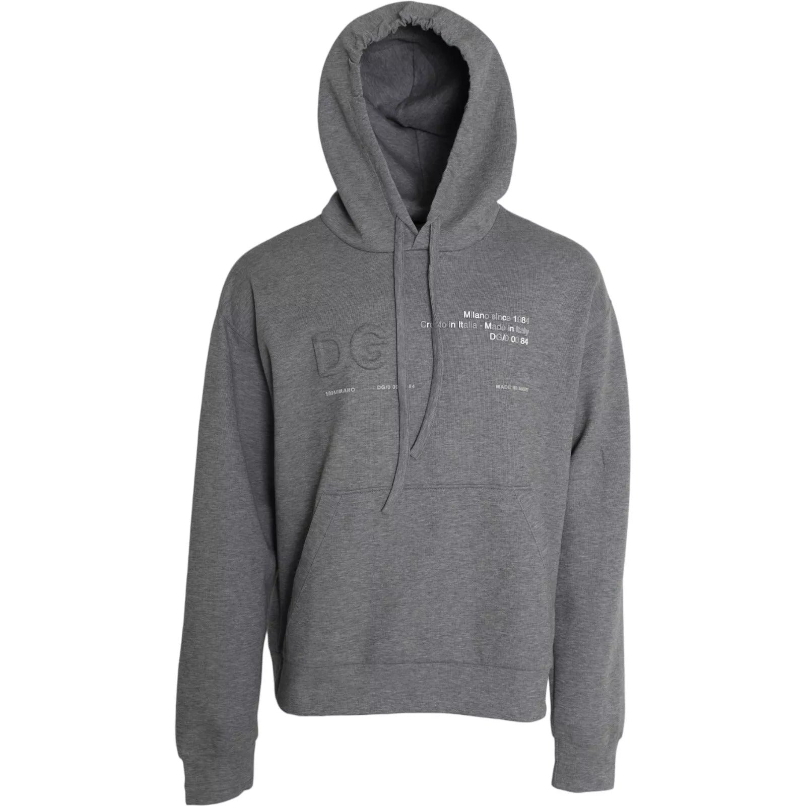 Dolce & Gabbana Gray Logo Cotton Hooded Sweatshirt Men's Sweater (Pre-Owned)