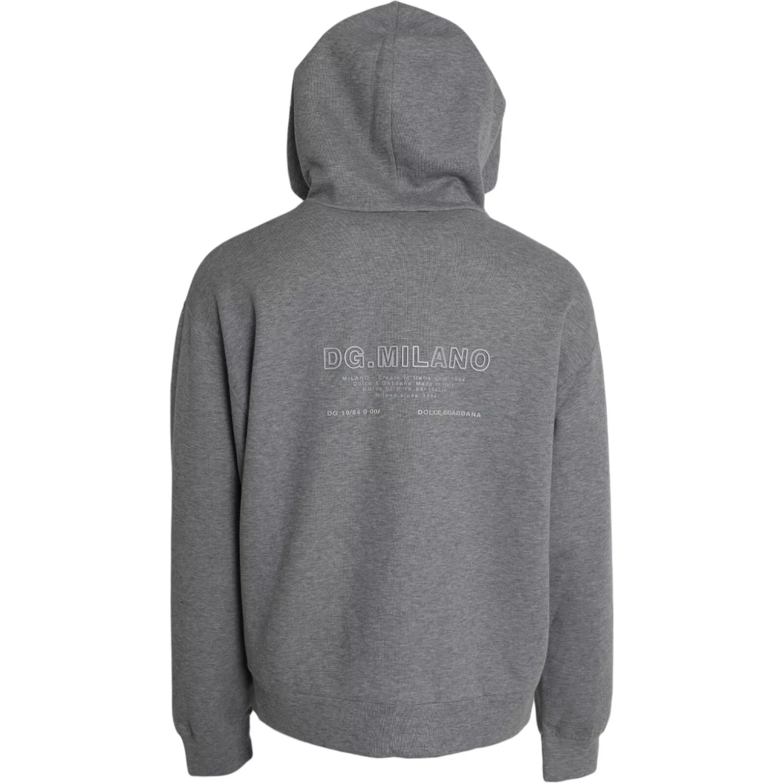 Dolce & Gabbana Gray Logo Cotton Hooded Sweatshirt Men's Sweater (Pre-Owned)