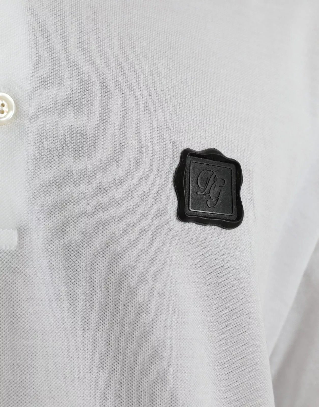 Dolce & Gabbana White Logo Collared Short Sleeve Men's T-shirt (Pre-Owned)
