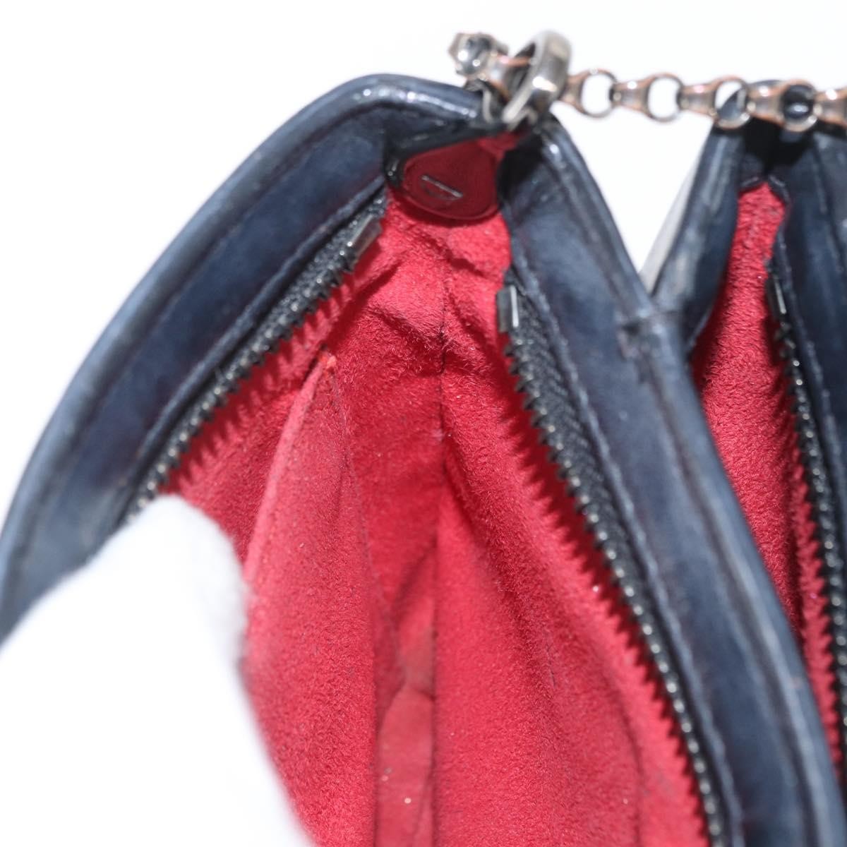 Christian Louboutin Triloubi Chain Leather Black Leather Handbag (Pre-Owned)