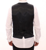 Dolce & Gabbana Elegant Gray Striped Dress Men's Vest