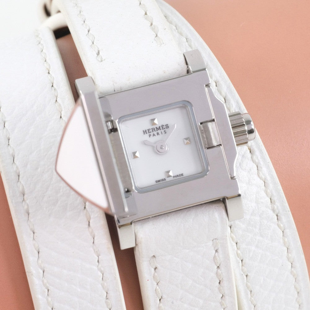 Hermes Medor Rock Quartz Lacquered Steel And Leather Watch (Pre-Owned)
