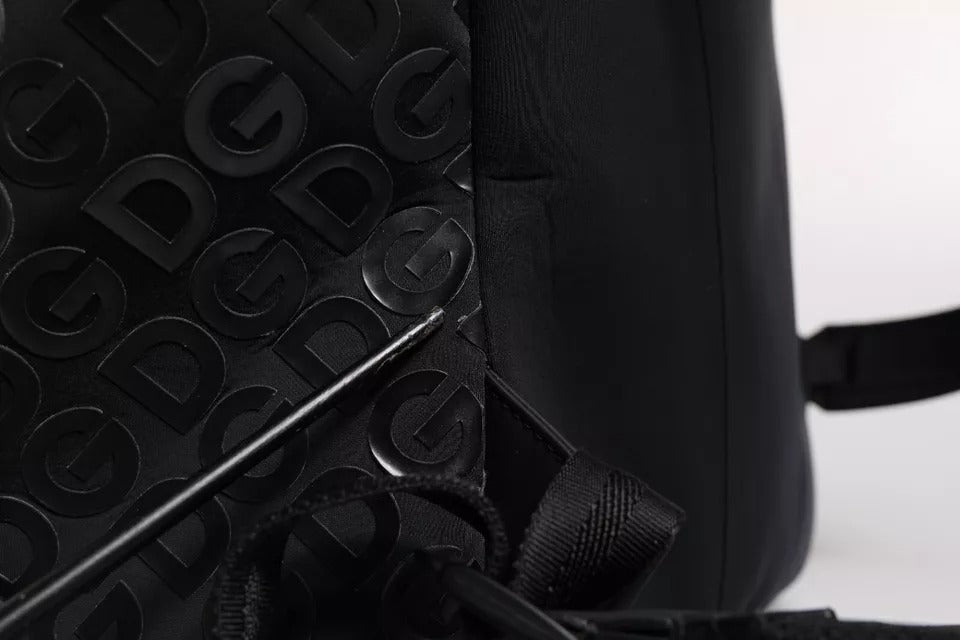 Dolce & Gabbana Black Neoprene Nylon DG Logo School Backpack Men's Bag (Pre-Owned)