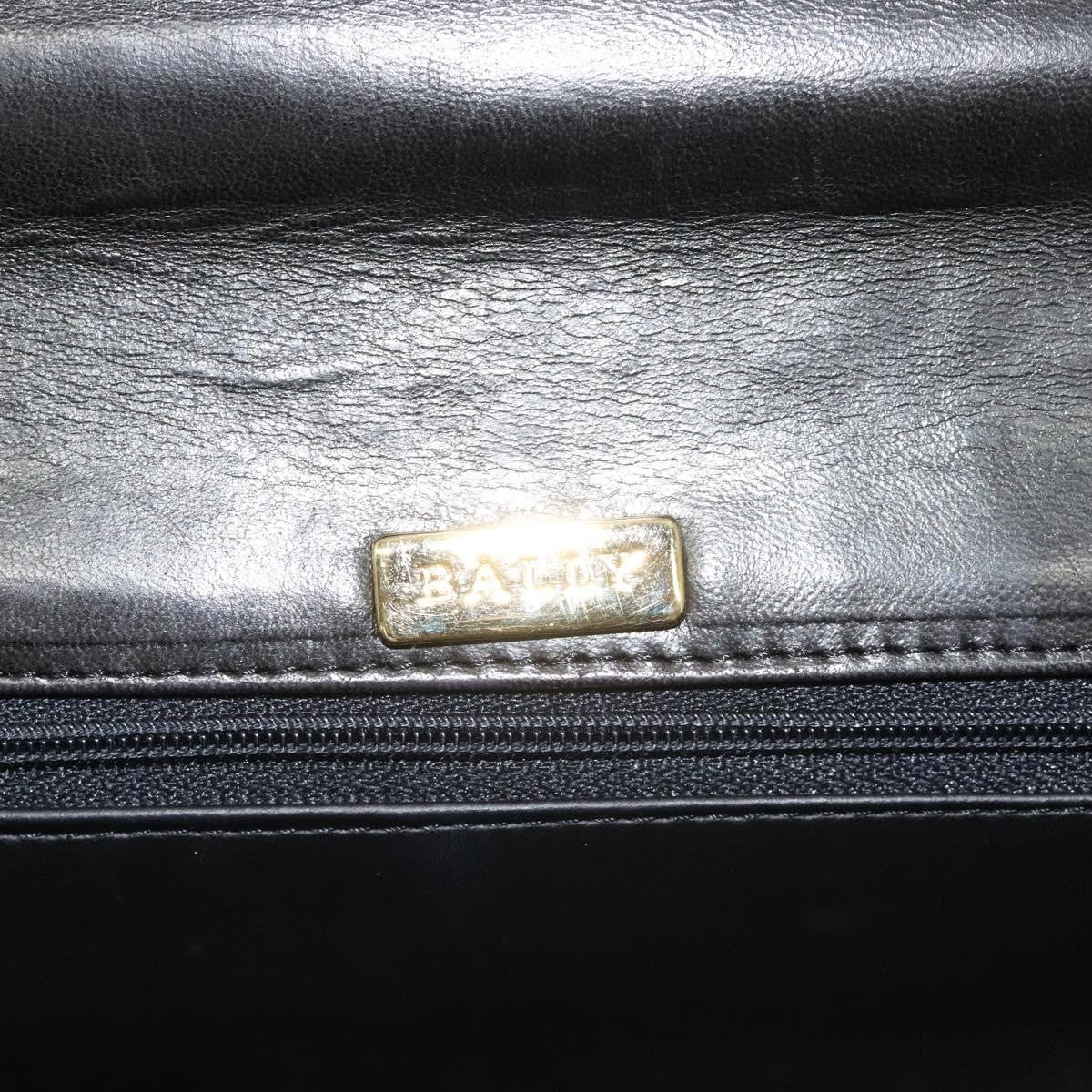 Bally Vintage Quilted Leather Black Leather Handbag (Pre-Owned)