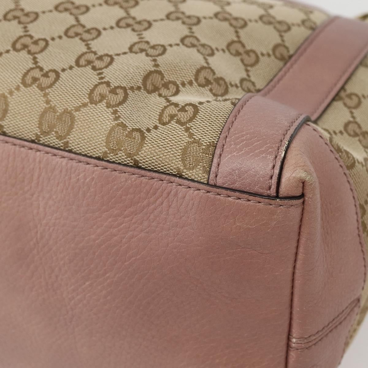 Gucci Vintage Interlocking G Canvas And Leather Beige Canvas Handbag (Pre-Owned)