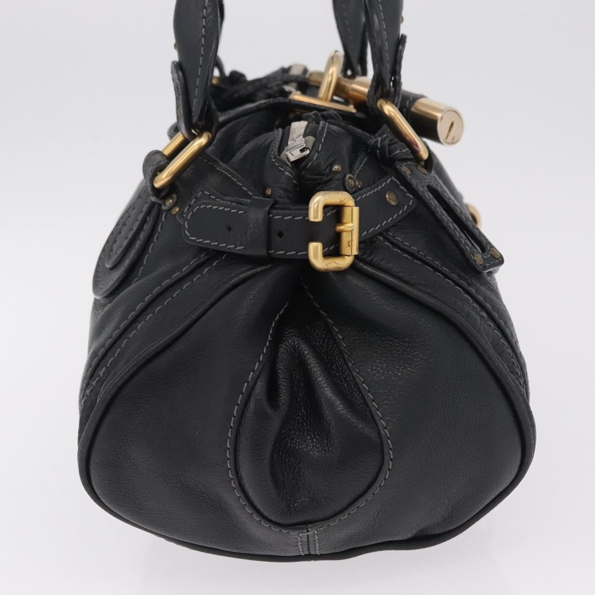 Chloe Paddington Lock Leather Black Leather Handbag (Pre-Owned)