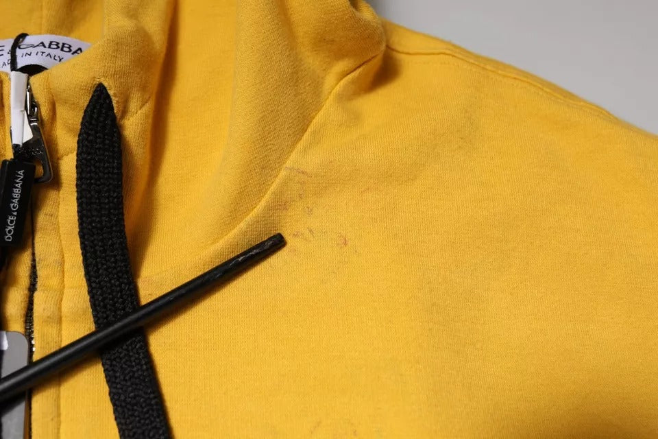 Dolce & Gabbana Yellow Logo Full Zip Hooded Sweatshirt Men's Sweater (Pre-Owned)