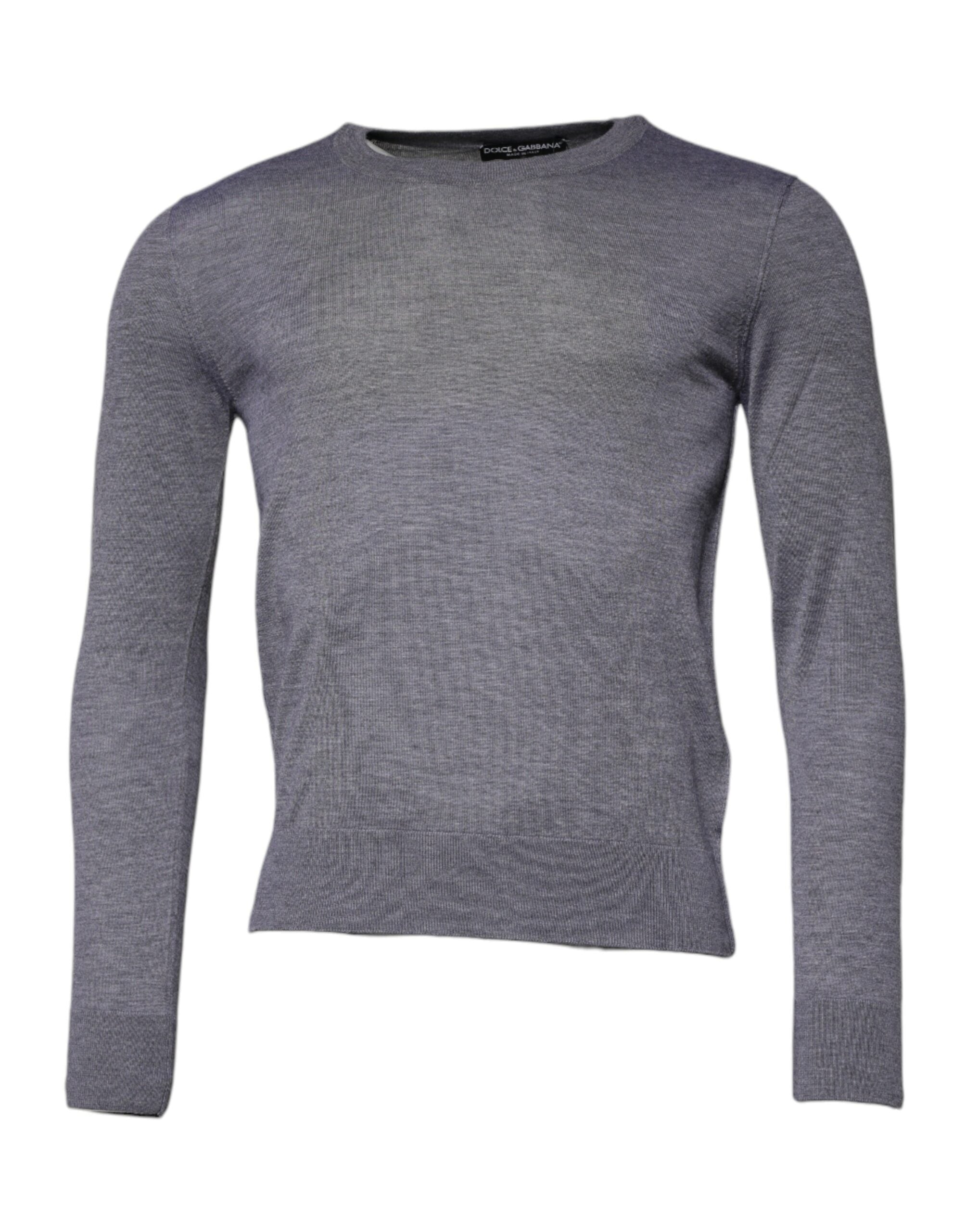 Dolce & Gabbana Gray Cashmere Crew Neck Pullover Men's Sweater (Pre-Owned)