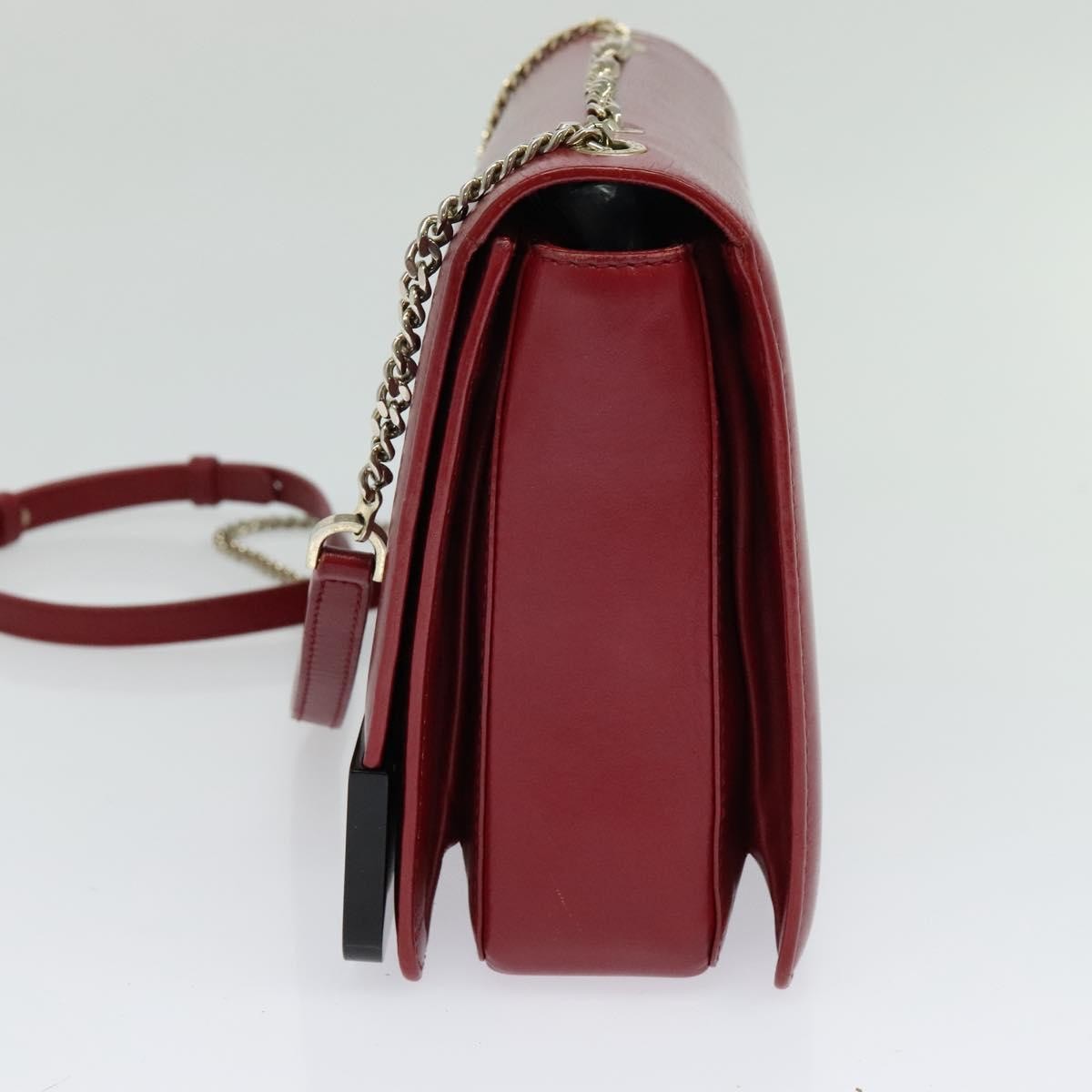 Bvlgari Signature Leather Red Leather Shoulder Bag Bag (Pre-Owned)