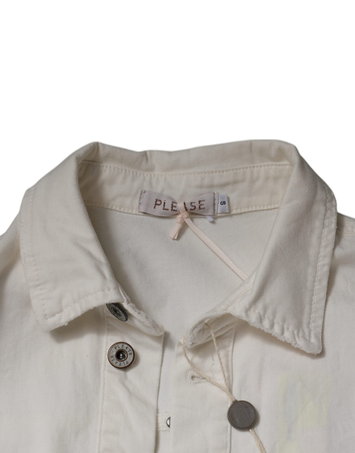 Please White Cotton Short Sleeves Button Down Romper Women's Dress