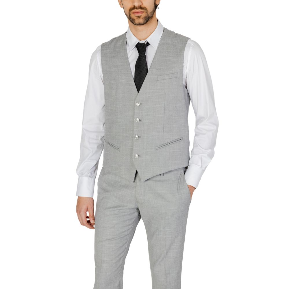 Antony Morato Gray Polyester Men's Waistcoat