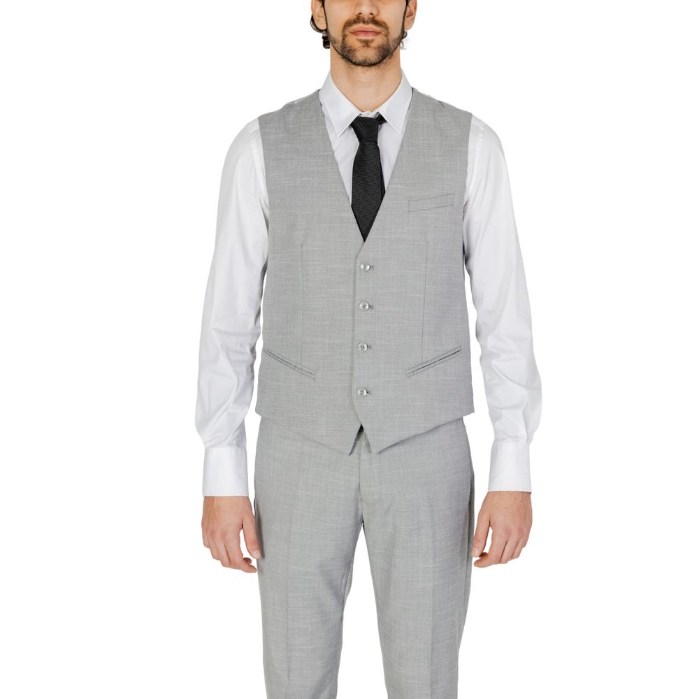 Antony Morato Gray Polyester Men's Waistcoat