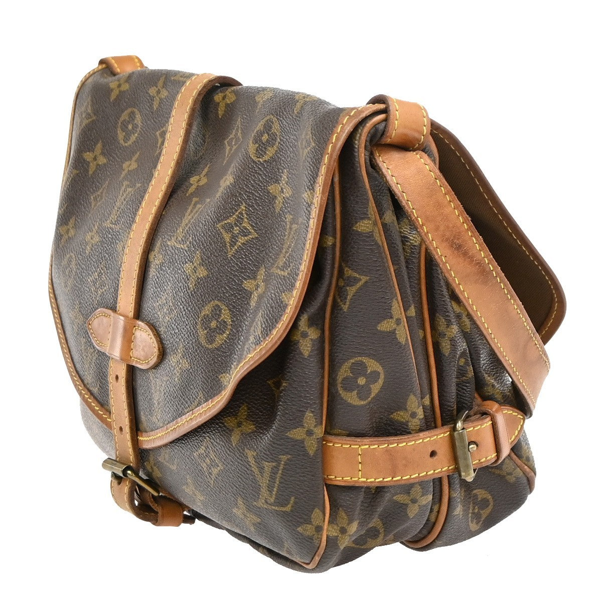 Louis Vuitton Saumur Monogram Brown Canvas Shoulder Bag Bag (Pre-Owned)