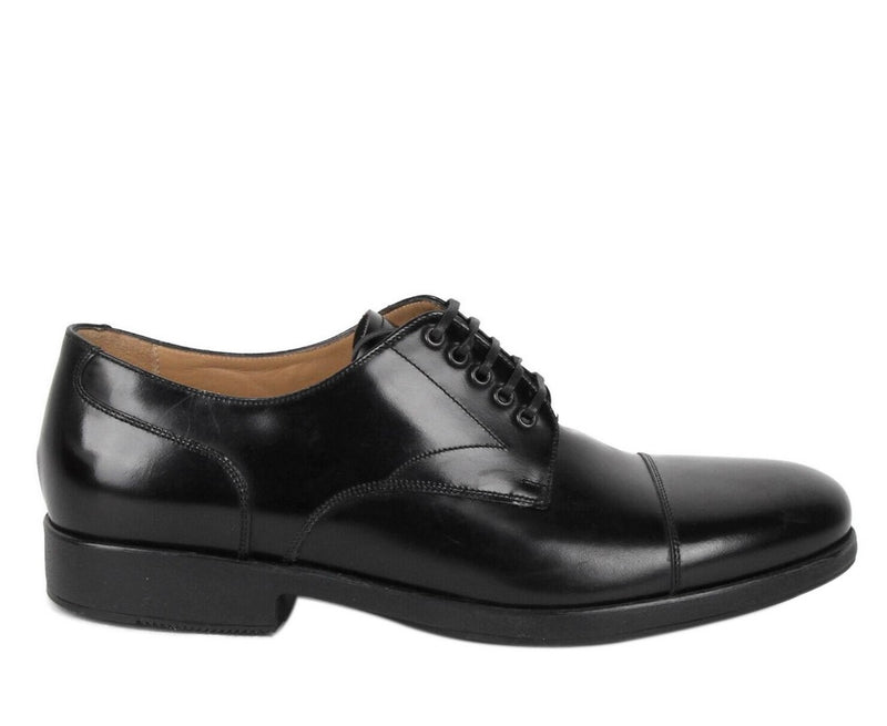 Salvatore Ferragamo Larry Black Leather Oxford Dress Shoes