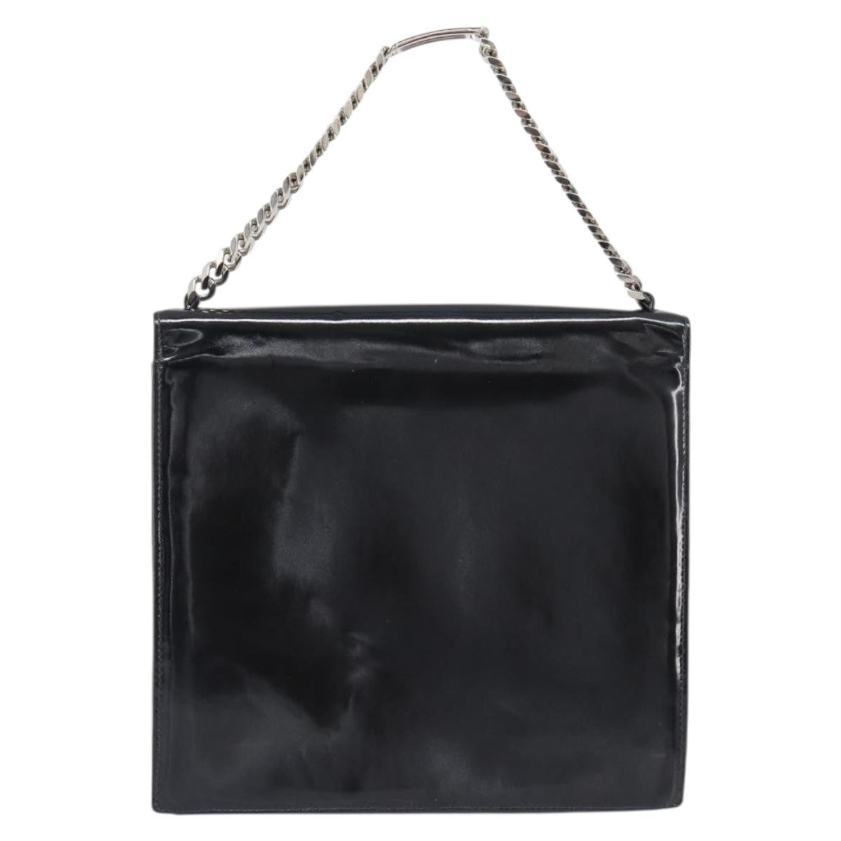 Chanel Chain Handle Leather Black Patent_Leather Tote Bag Bag (Pre-Owned)