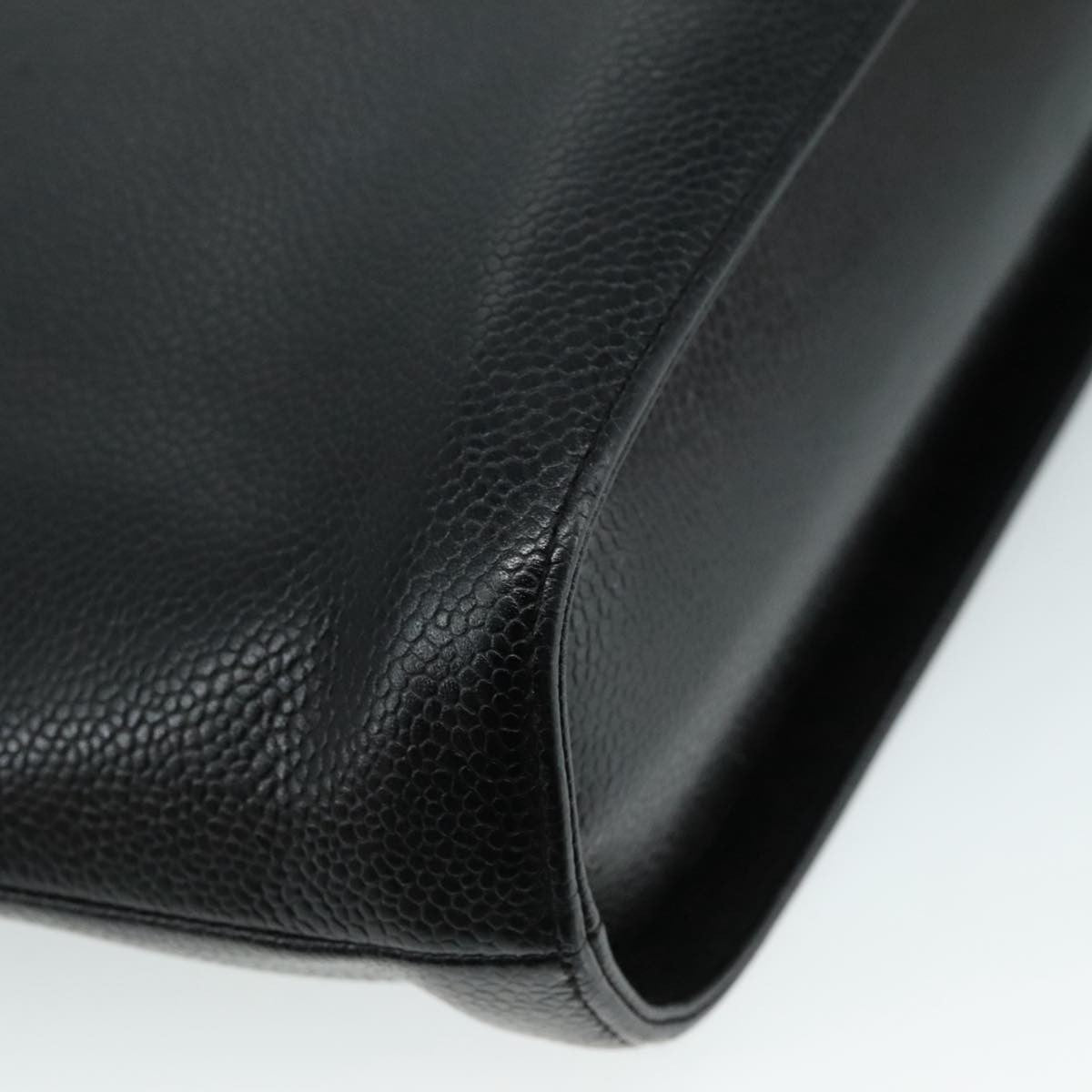 Chanel Vintage Tote Leather Black Leather Tote Bag Bag (Pre-Owned)