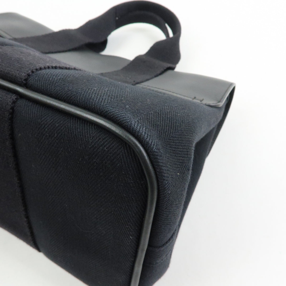 Hermes Valparaiso Toile And Leather Black Canvas Handbag (Pre-Owned)