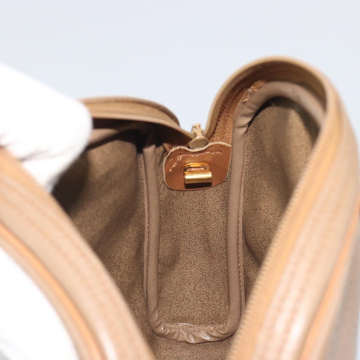 Christian Dior Vintage Cd Logo Leather Beige Leather Shoulder Bag Bag (Pre-Owned)