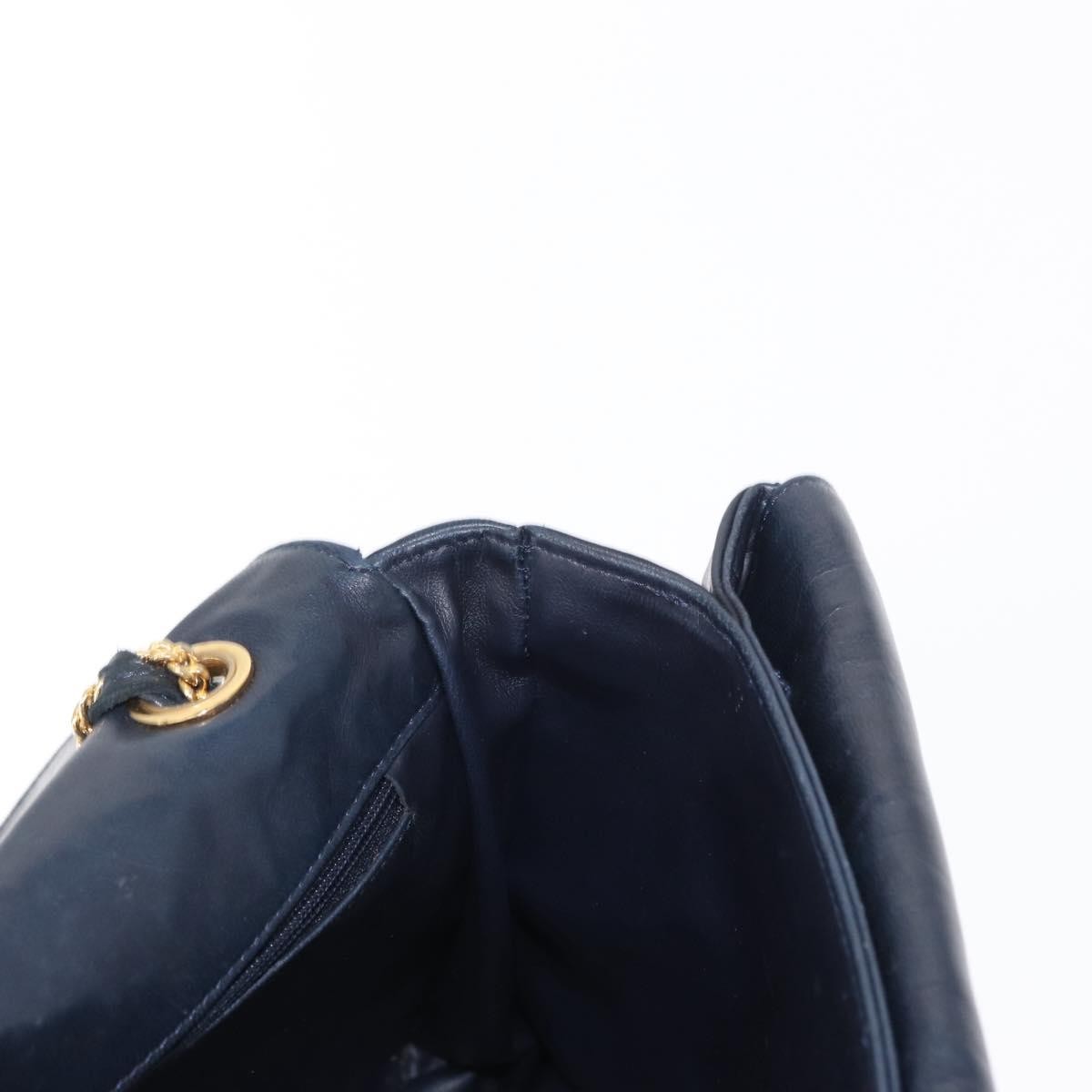 Bally Vintage Leather Navy Leather Shoulder Bag Bag (Pre-Owned)
