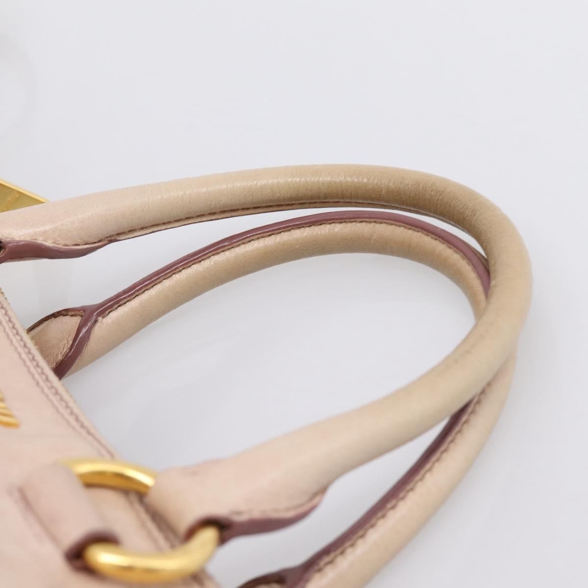 Miu Miu Vitello Lux Ring Satchel Leather Pink Leather Handbag (Pre-Owned)