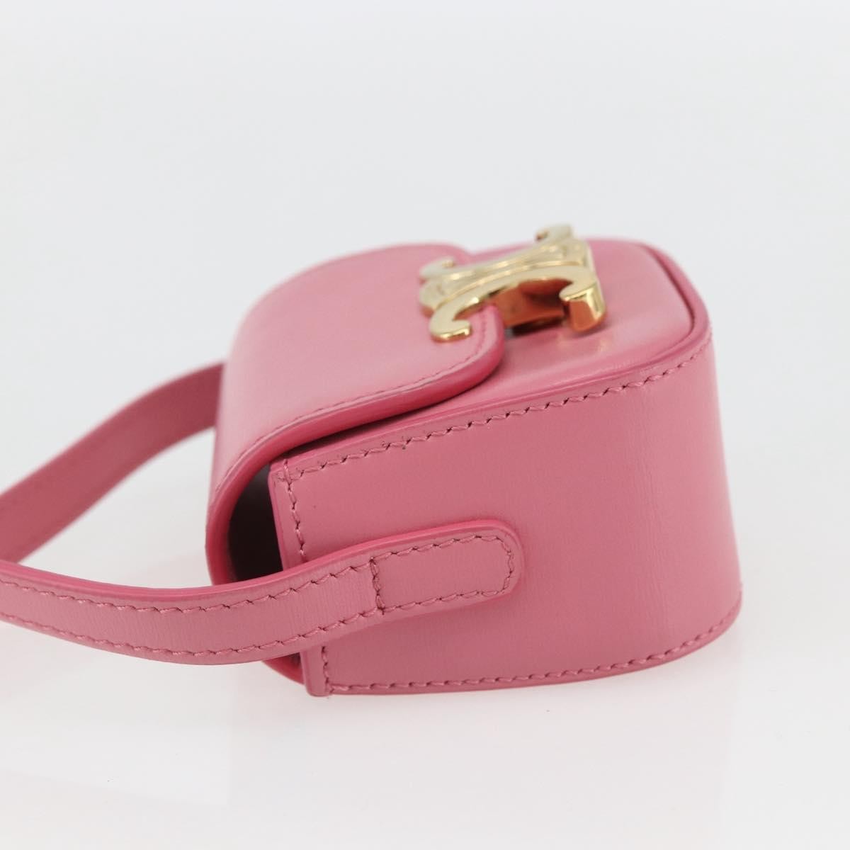 Celine Triomphe Shoulder Smooth Calfskin Pink Leather Shoulder Bag Bag (Pre-Owned)
