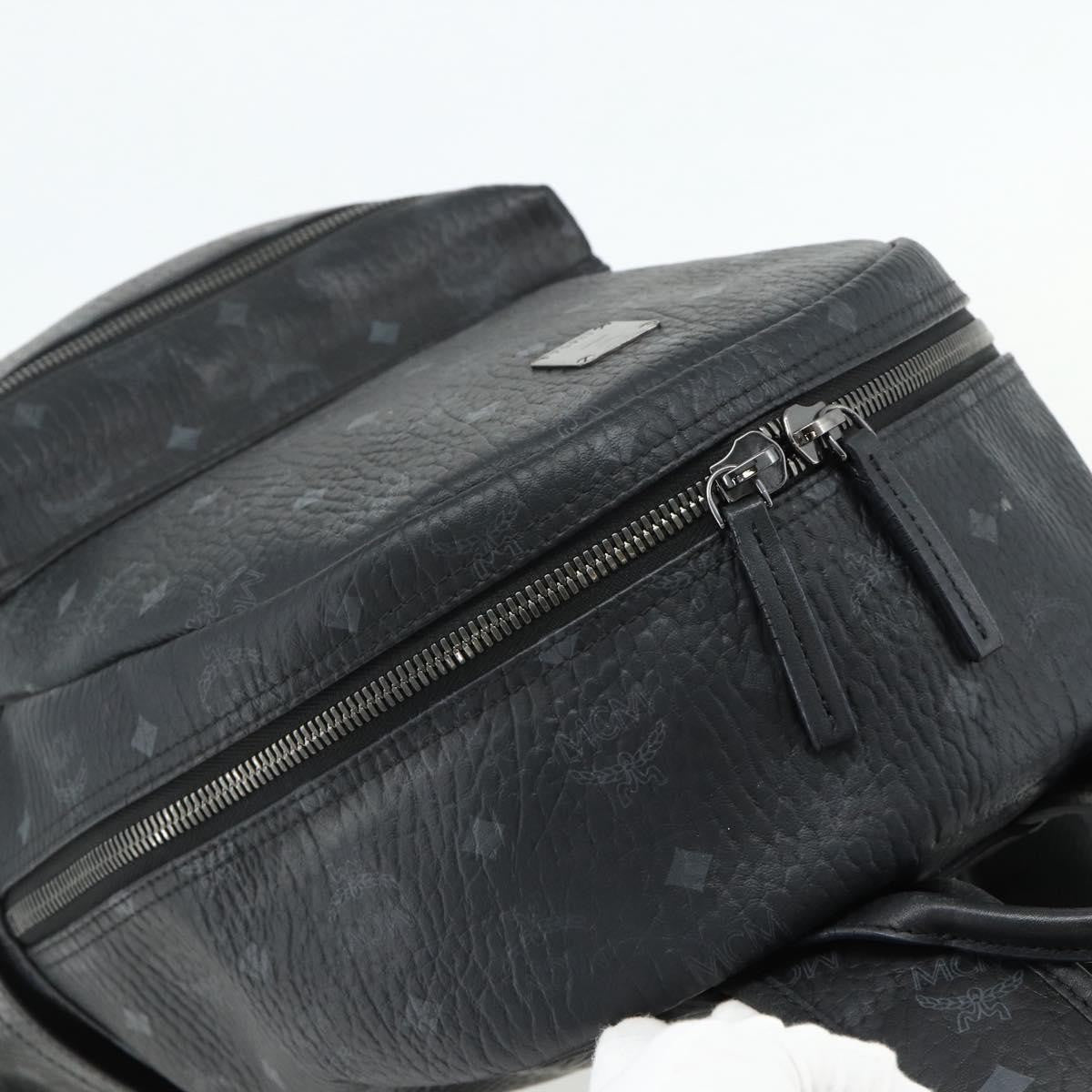 MCM Vintage Vicetos Leather Black Leather Backpack Bag (Pre-Owned)