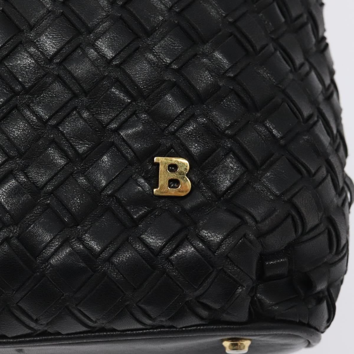Bally Vintage Quilted Leather Black Leather Shoulder Bag Bag (Pre-Owned)