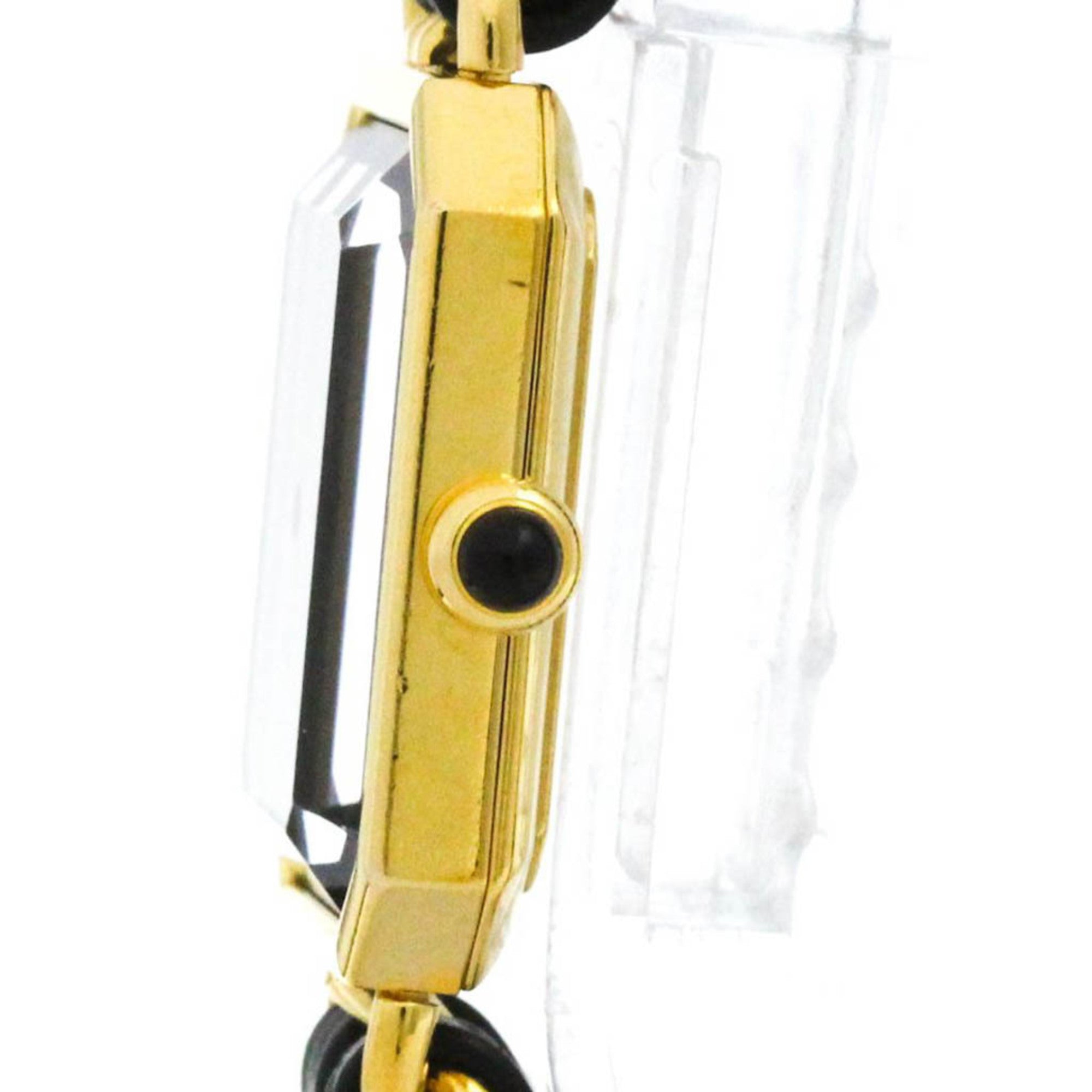 Chanel Premiere Rock Quartz Plated Metal And Leather Watch (Pre-Owned)