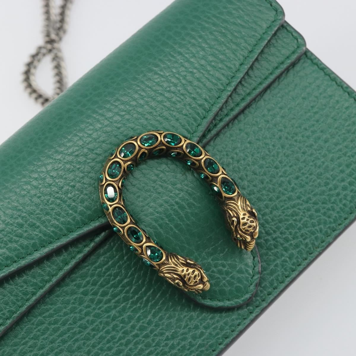 Gucci Dionysus Leather Green Leather Shoulder Bag Bag (Pre-Owned)