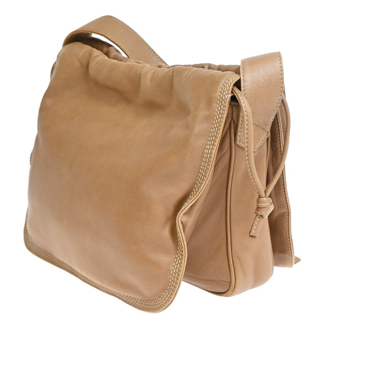 Loewe Anagram Leather Beige Leather Shoulder Bag Bag (Pre-Owned)