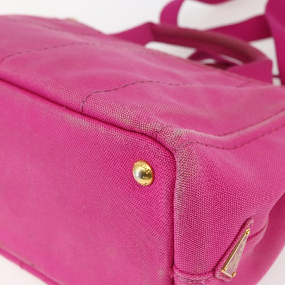 Prada Canapa Convertible Tote Canvas Pink Canvas Tote Bag Bag (Pre-Owned)