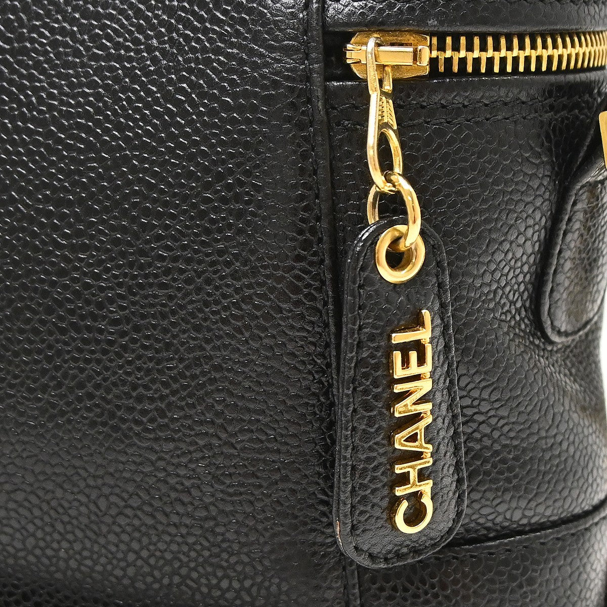 Chanel Vintage Timeless Vanity Case Caviar Black Calfskin Clutche & Pouche Bag (Pre-Owned)
