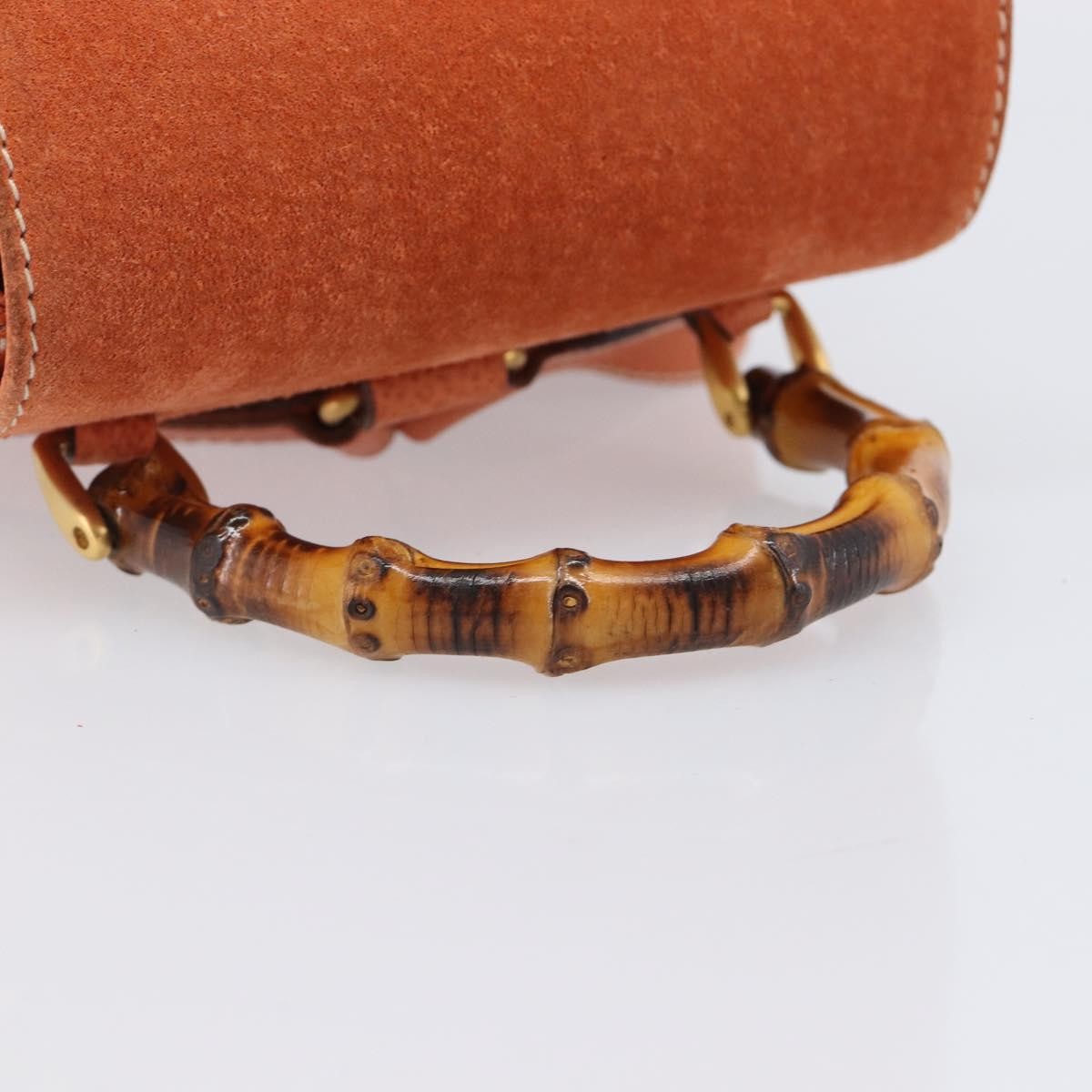Gucci Vintage Bamboo Suede Orange Suede Backpack Bag (Pre-Owned)
