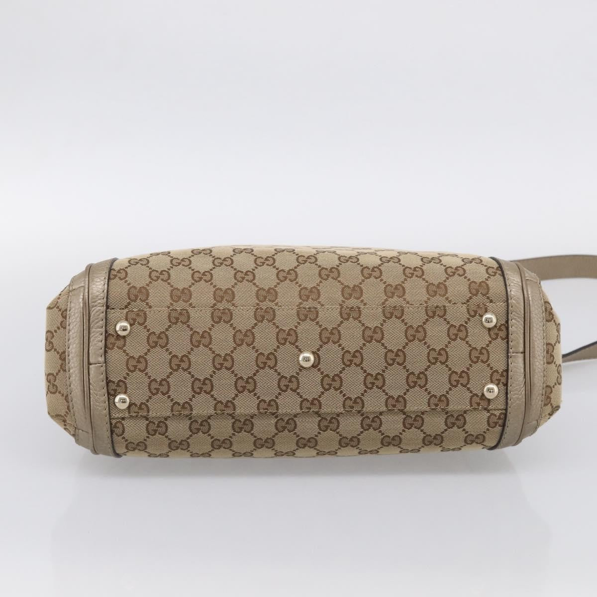 Gucci Bella Convertible Top Handle Gg Canvas Beige Canvas Handbag (Pre-Owned)